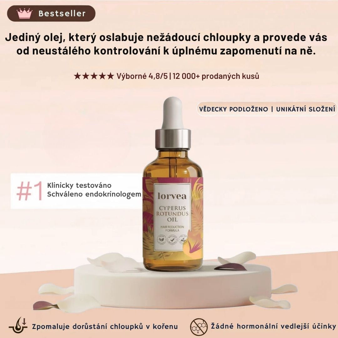 Lorvea Cyperus — Olej proti růstu chloupků